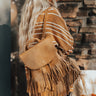 Chic Checklist Fringe Backpack In Khaki Image - 1