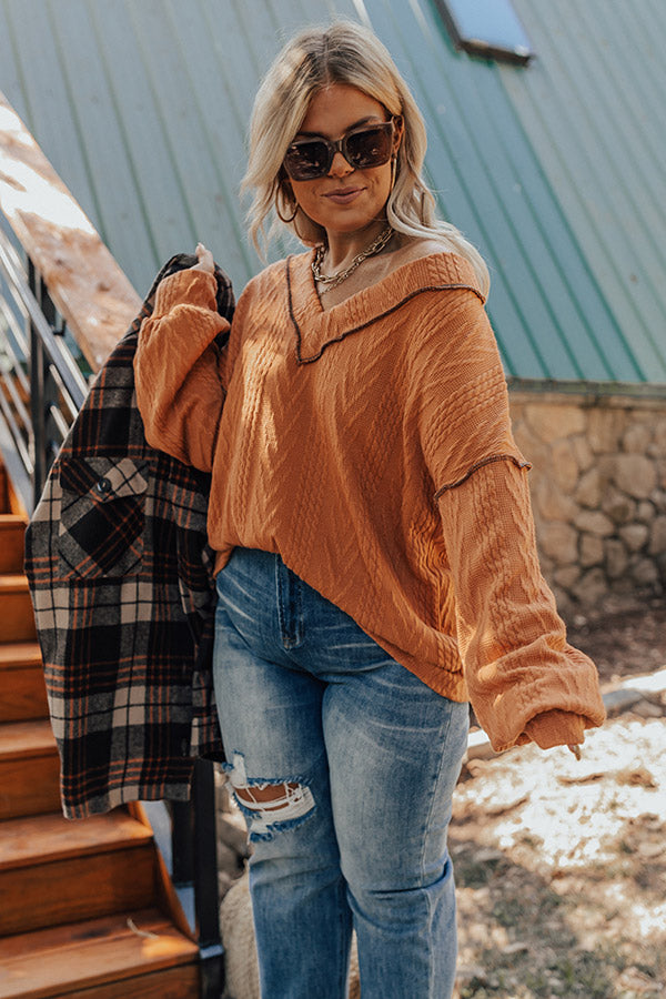 Peanut Brittle Knit Sweater Top Curves