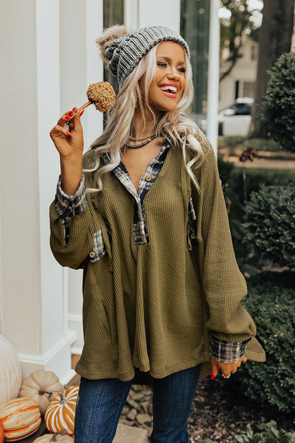 Weekend Wonders Waffle Knit Hoodie