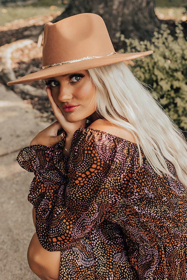 Maple Latte Felt Fedora in Camel