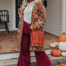 The Cooper High Waist Corduroy Flares in Wine Curves Image - 1