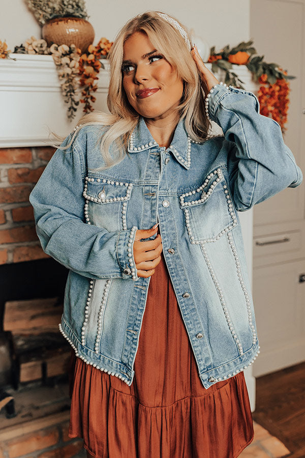 Embellished denim jacket 2025 plus size