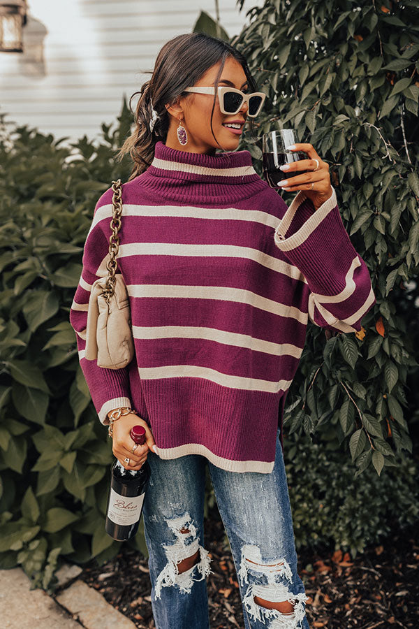 Capture A Memory Stripe Sweater In Orchid