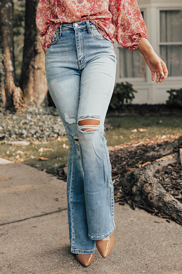 The Luella High Waist Distressed Flare