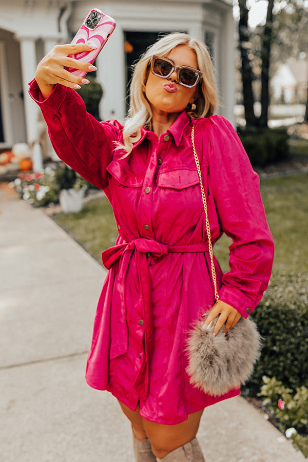 pink suede dress outfit Pink Off The Shoulder Suede Dress