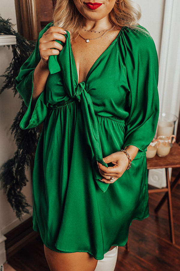 Sweetest Secret Front Tie Dress In Hunter Green Curves Impressions Online Boutique Sweetest Secret Front Tie Dress In Hunter Green Curves Impressions Online Boutique