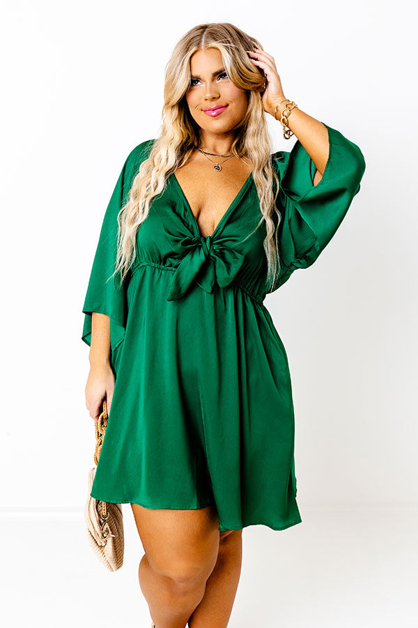 Sweetest Secret Front Tie Dress In Hunter Green Curves Impressions Online Boutique Sweetest Secret Front Tie Dress In Hunter Green Curves Impressions Online Boutique