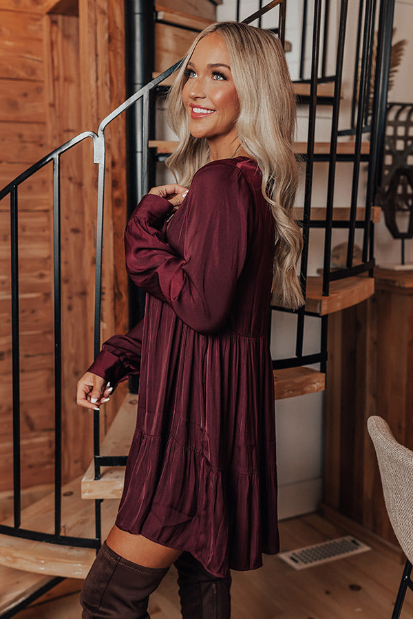 burgundy windsor dress Autumn Brunch Babydoll Dress In Windsor Wine – Impressions Online Boutique