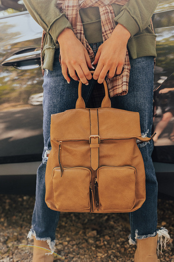 destin faux leather backpack Figure It Out Faux Leather Backpack In Tan