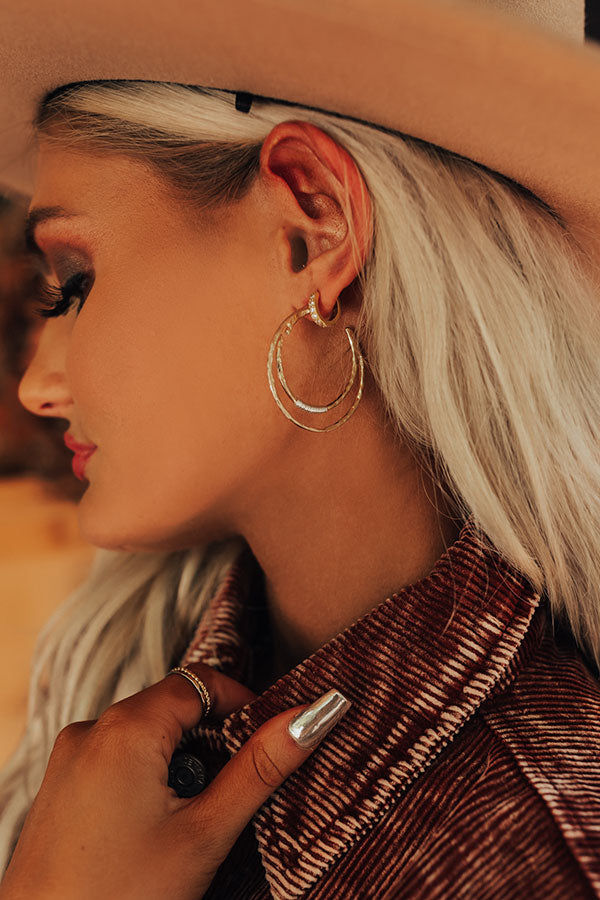 Forever Falling In Love Hoop Earrings