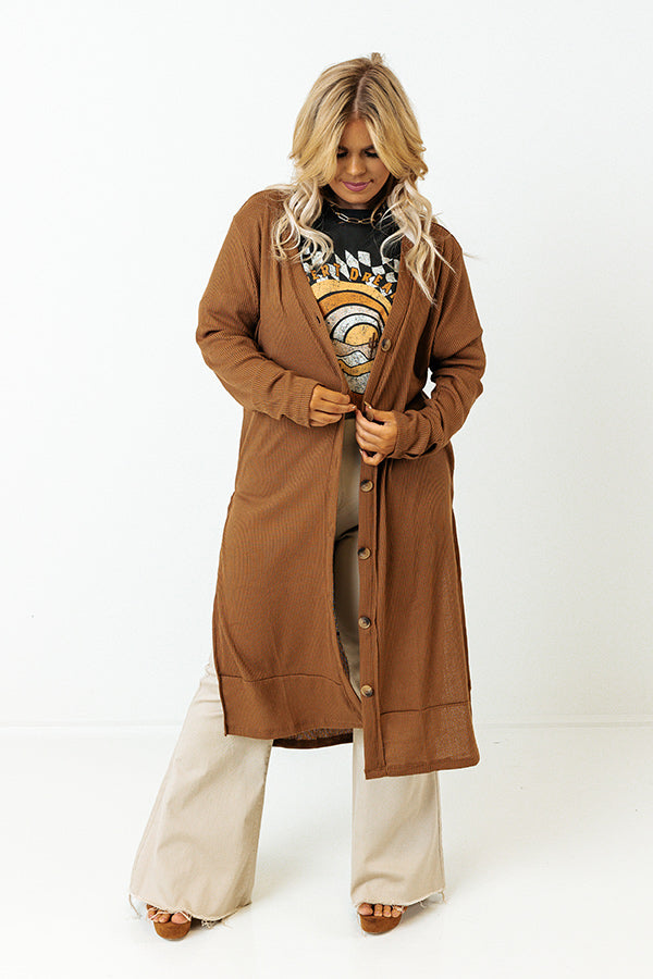 Making Memories Cardigan In Camel Curves • Impressions Online Boutique