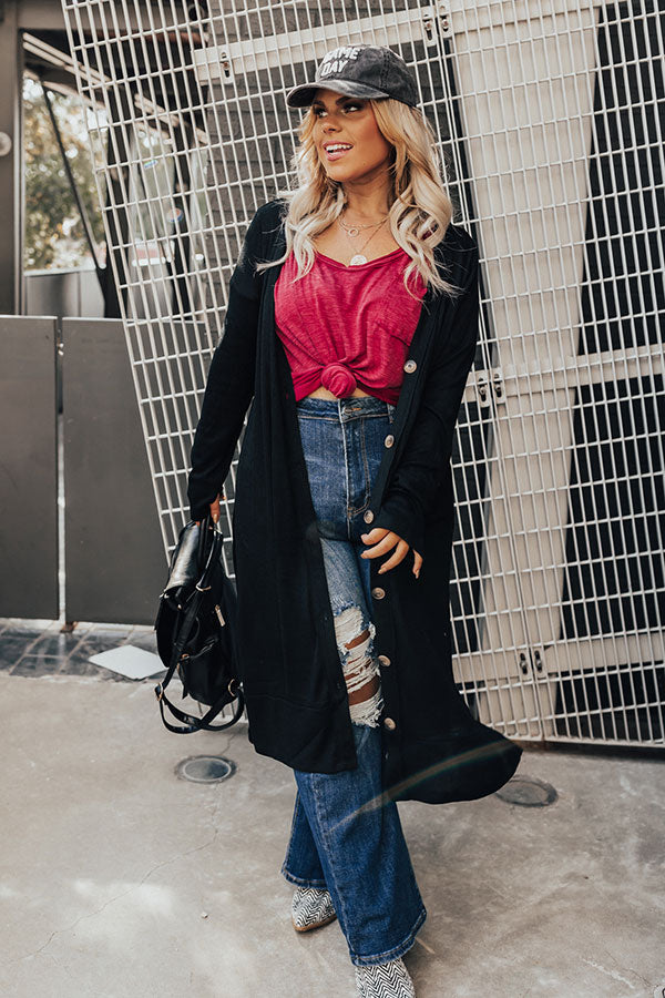 Making Memories Cardigan In Black Curves