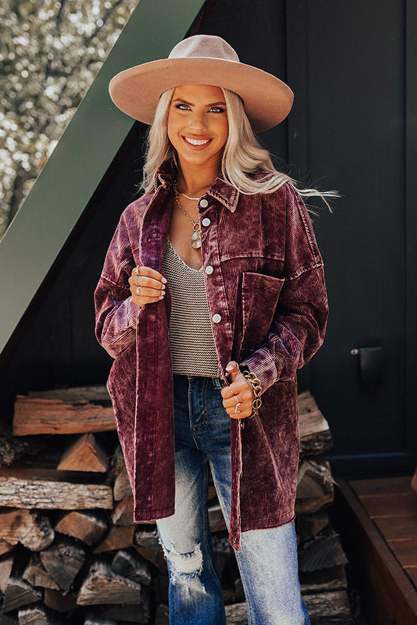 Sugar And Cider Corduroy Jacket In Purple
