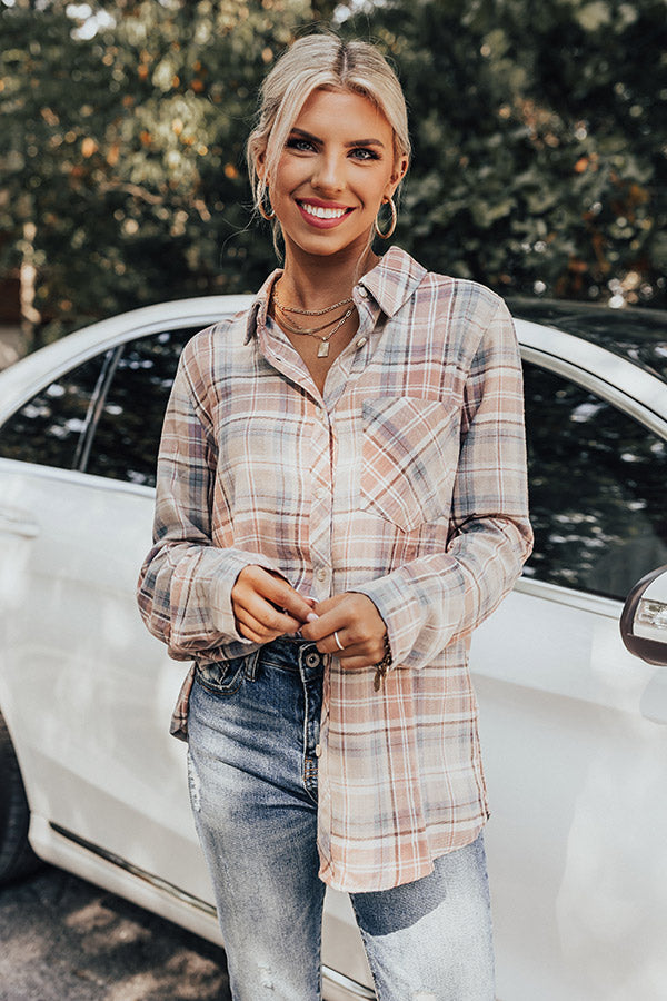 Come Pick Me Up Flannel In Airy Blue