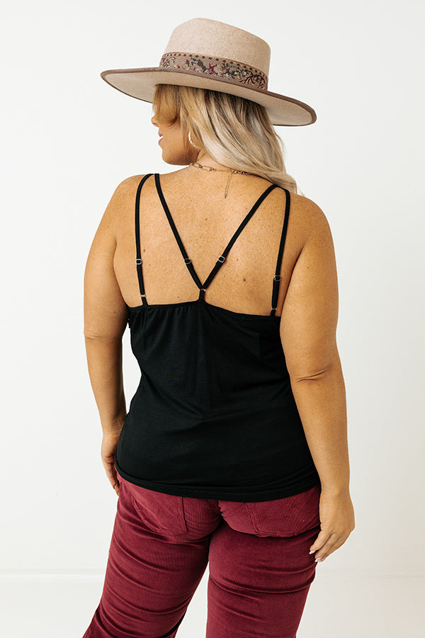Call Me Yours Crochet Tank In Black Curves