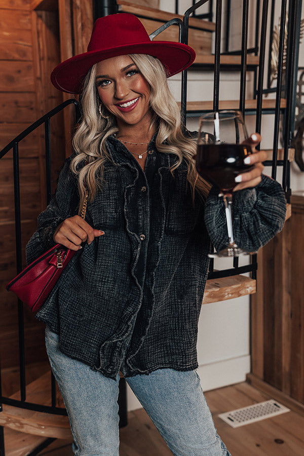 Autumn Brunch Button Up In Vintage Black