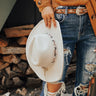 Small Town Talks Faux Suede Fedora In Ivory Image - 1