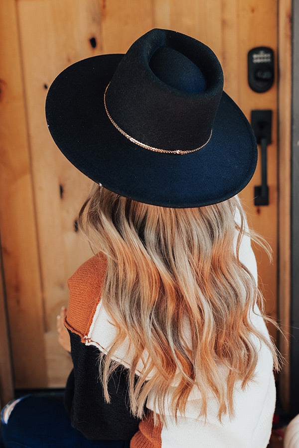 Maple Latte Felt Fedora in Black