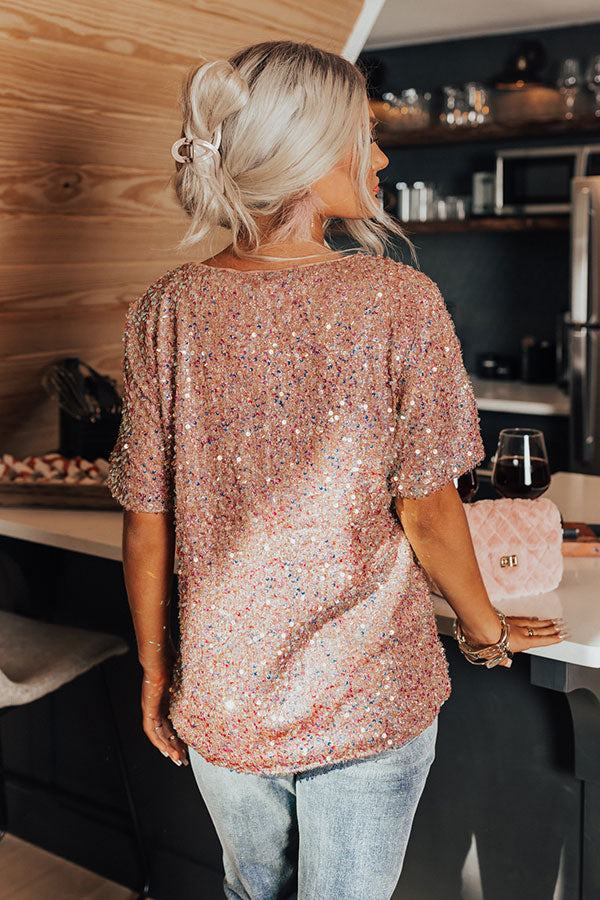 Center Stage Attitude Sequin Top Image - 1