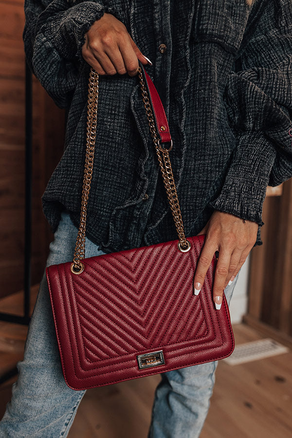 Moves To Make Faux Leather Crossbody In Wine