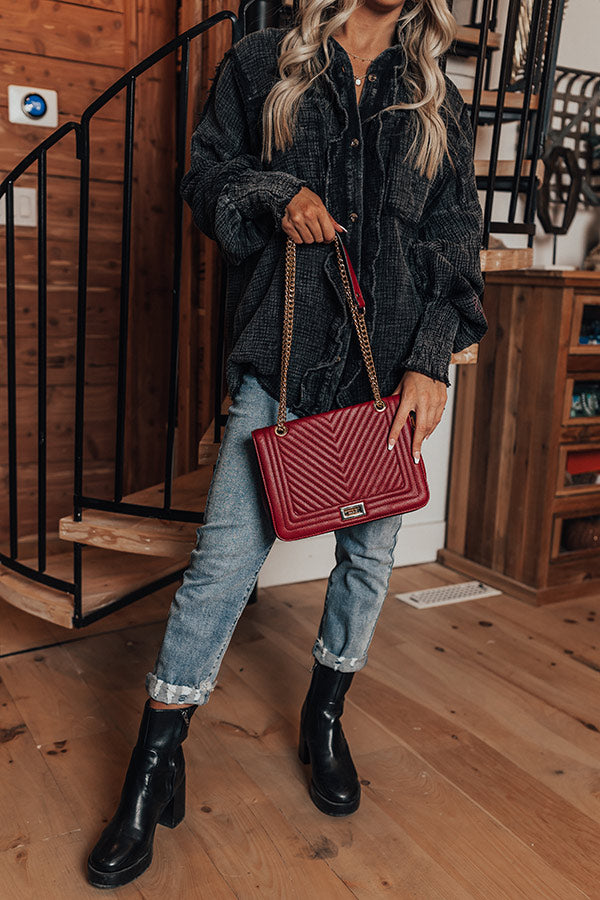 Moves To Make Faux Leather Crossbody In Wine