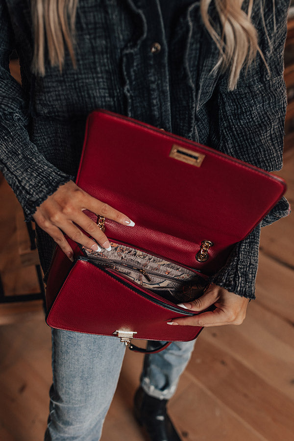 Moves To Make Faux Leather Crossbody In Wine