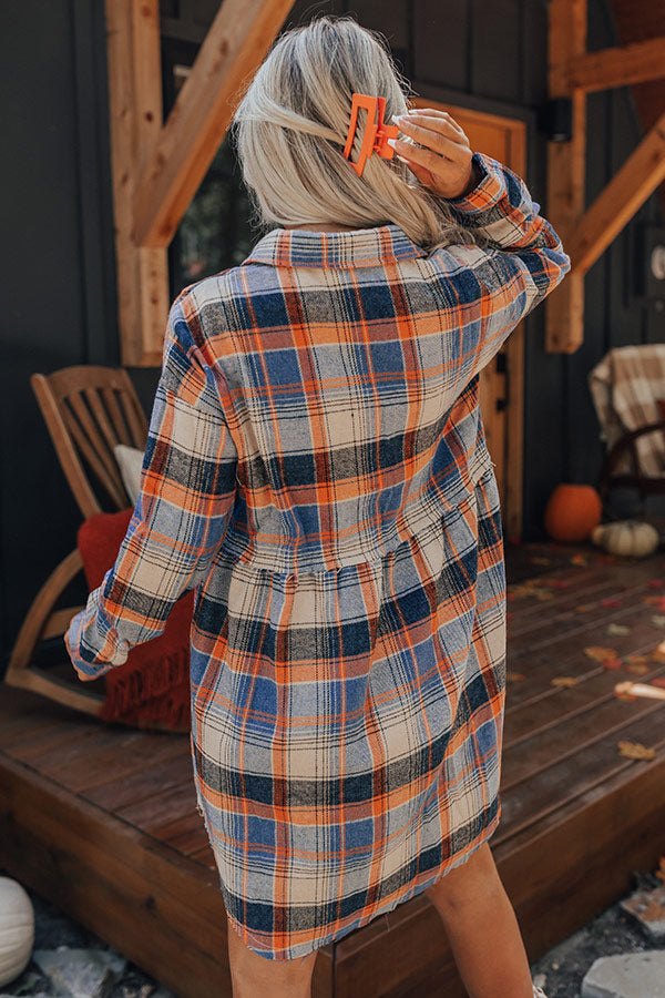 Cold Brew Babe Flannel Babydoll Dress Cold Brew Babe Flannel Babydoll Dress