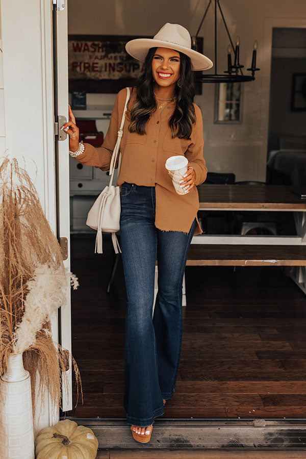 Cold Brew Babe Button Up in Iced Mocha – Impressions Online Boutique