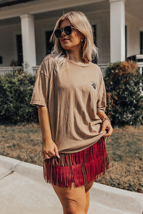 Touchdown Vintage Graphic Tee In Brown Curves Image - 1