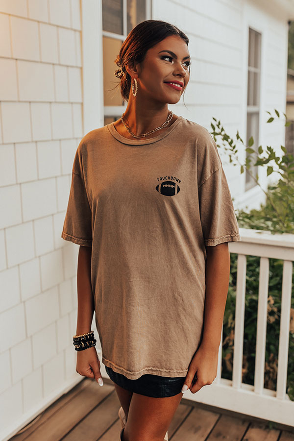 Touchdown Vintage Graphic Tee In Brown Image - 1