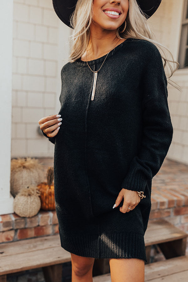 Very Chilly Sweater Dress In Black Very Chilly Sweater Dress In Black