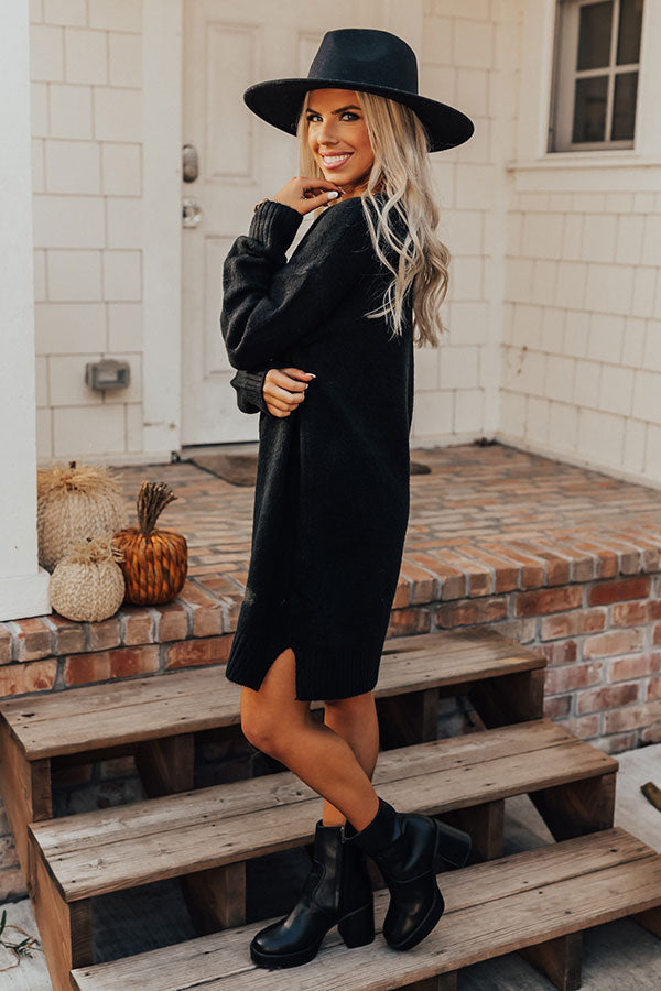 Very Chilly Sweater Dress In Black Very Chilly Sweater Dress In Black
