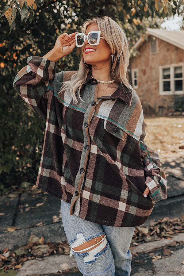 Scenic Hike Plaid Jacket Curves