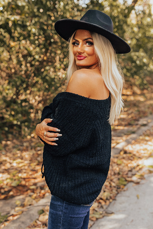Insta Obsessed Knit Sweater In Black