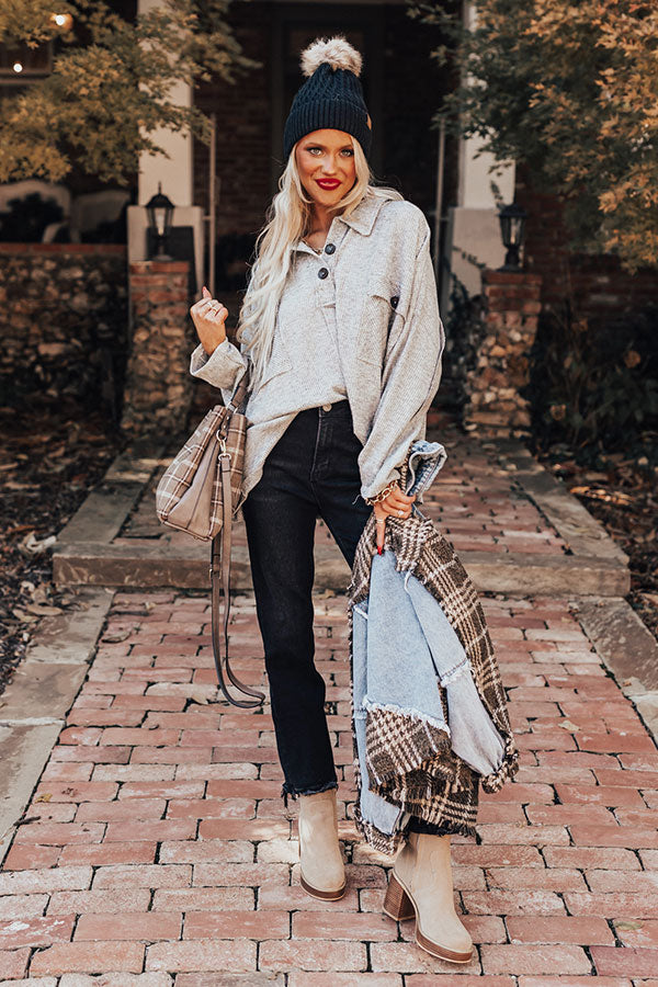Free Fallin' Shift Top In Grey