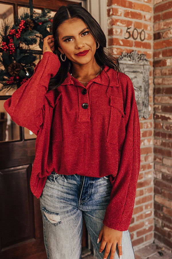 Free Fallin' Shift Top In Crimson