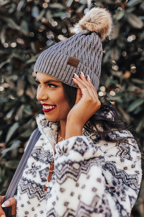 Fall Festival Beanie In Dark Grey