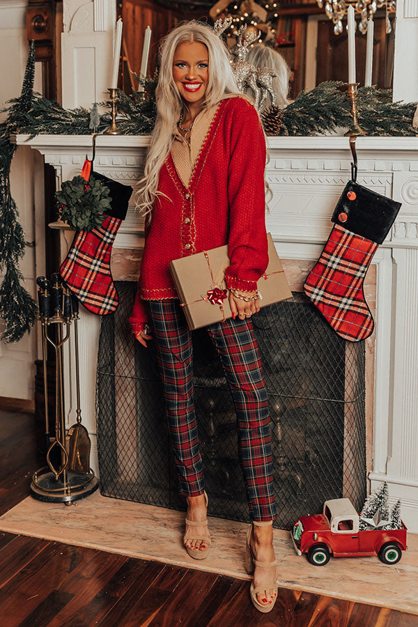 Endless Cheer Plaid Pants In Red • Impressions Online Boutique