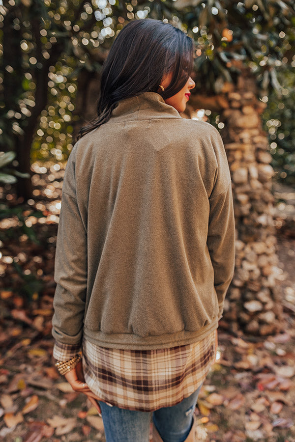 Autumn Color Sweater Top In Olive Image - 1