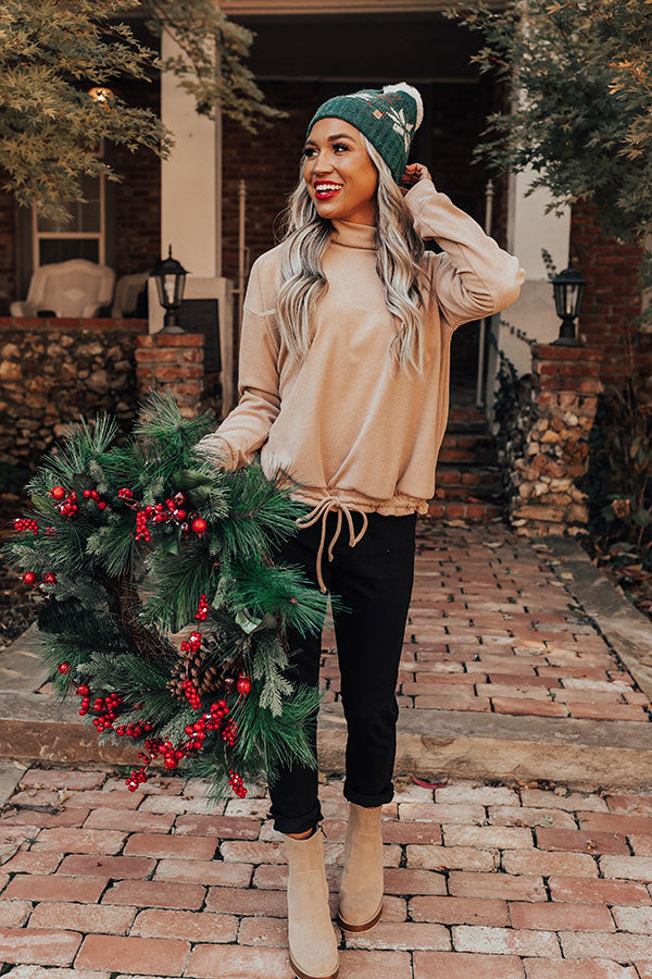 Autumn Color Sweater Top In Iced Latte
