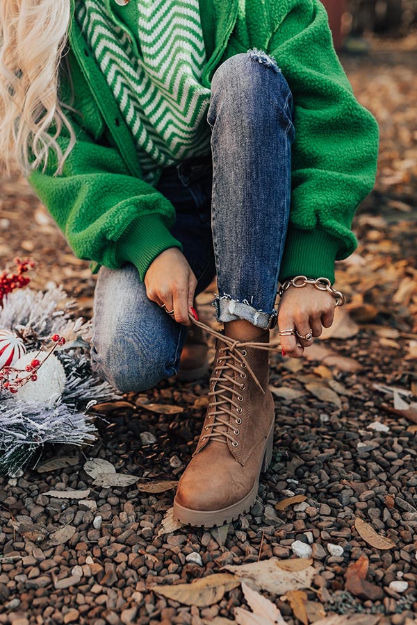 The Timber Faux Suede Bootie In Brown