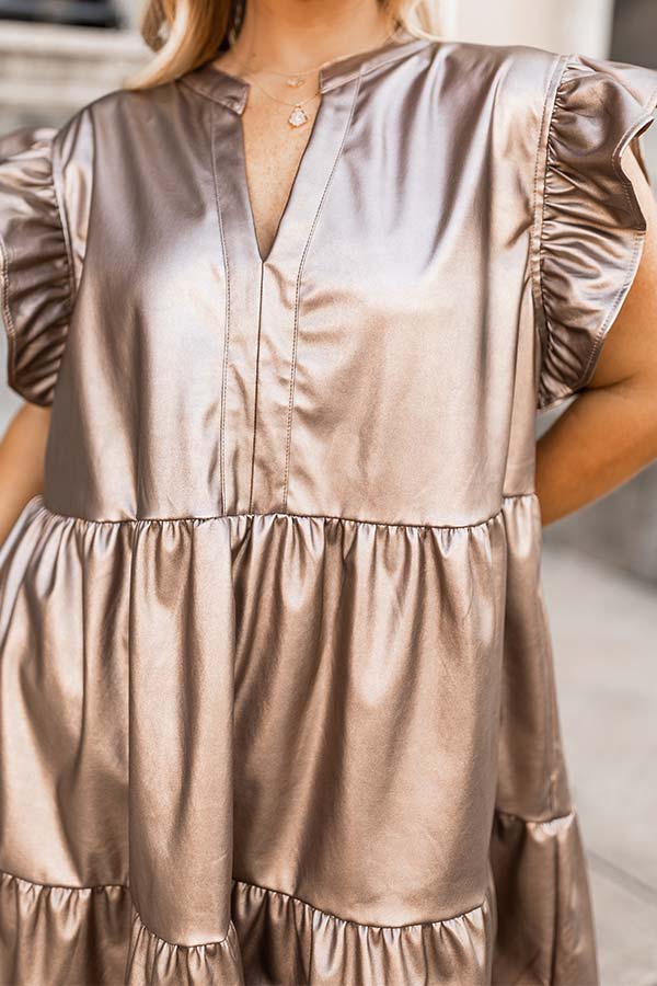 Concert Time Faux Leather Dress In Taupe Curves Concert Time Faux Leather Dress In Taupe Curves
