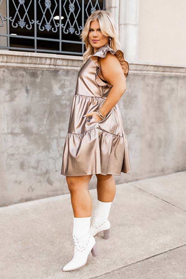 Concert Time Faux Leather Dress In Taupe Curves Impressions Online Boutique Concert Time Faux Leather Dress In Taupe Curves Impressions Online Boutique