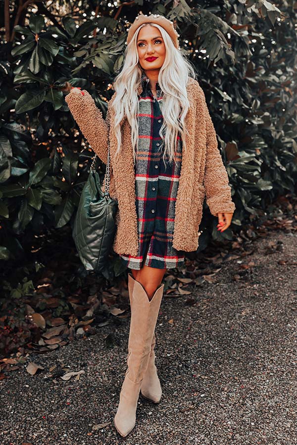 Plaid Dress with Hunter Boots for Christmas - byQuinn