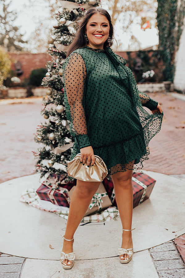 First Kiss Dreaming Dress In Hunter Green Curves First Kiss Dreaming Dress In Hunter Green Curves