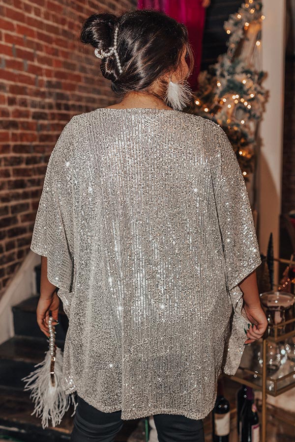 Unbeatable Sights Sequin Shift Tunic In Champagne Curves