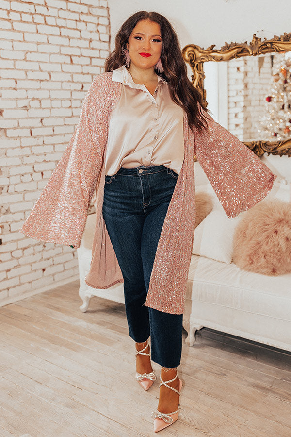 Gorgeous Glisten Sequin Overlay In Pink Curves Image - 4