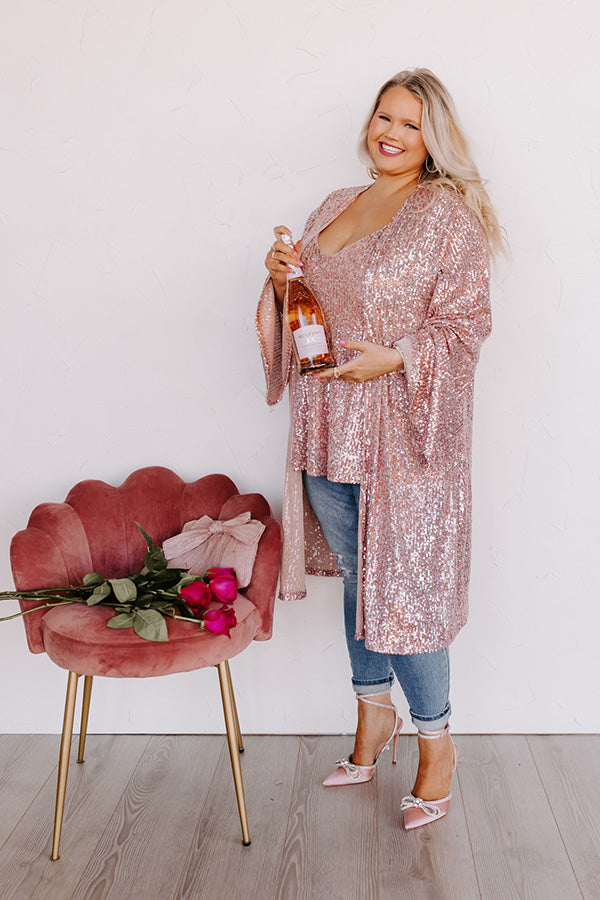 Gorgeous Glisten Sequin Overlay In Pink Curves Image - 3