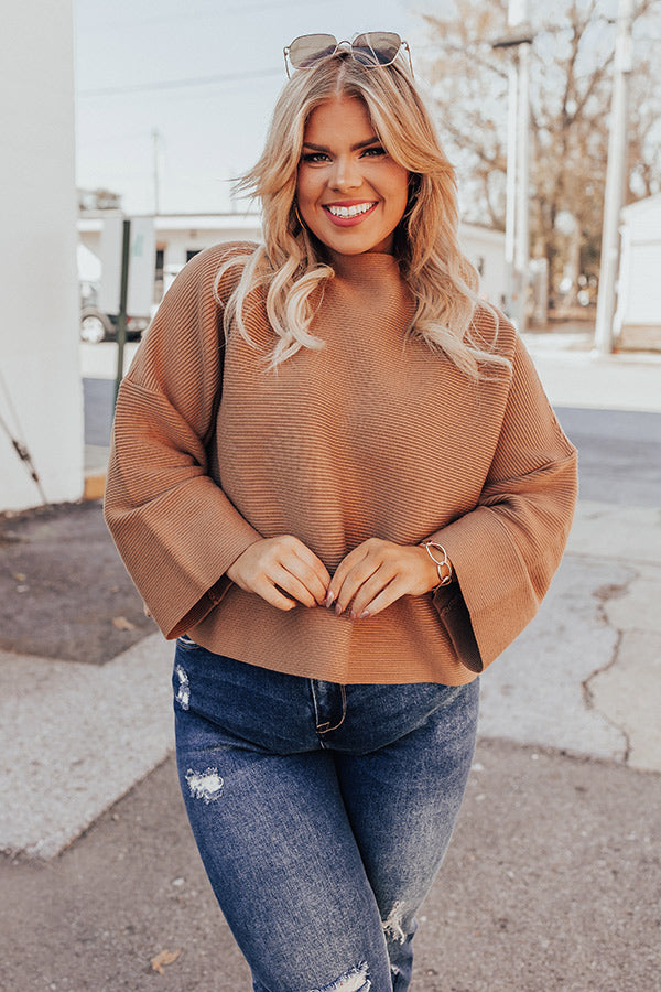Winter Ridge Sweater In Camel Curves