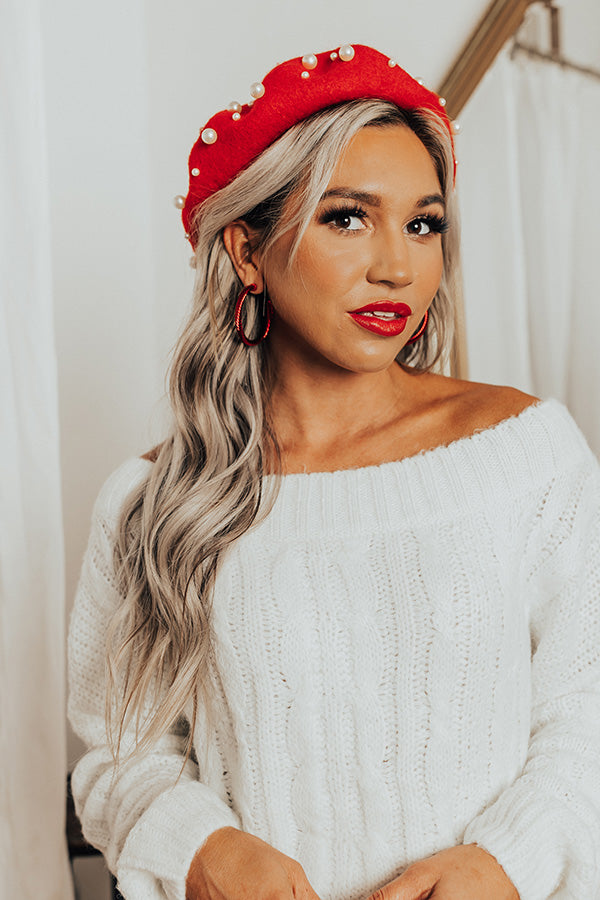 Holiday Fun Hoop Earrings In Red